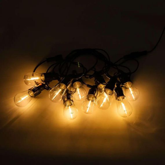 Гирлянда уличная в стиле ретро светодиодная желтая S14 на 10 LED ламп длиной 5 метров S14Y | Зображення 8