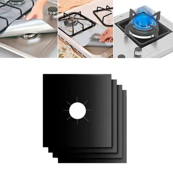 Комплект захисних тефлонових накладок для газової плити з антипригарним покриттям.