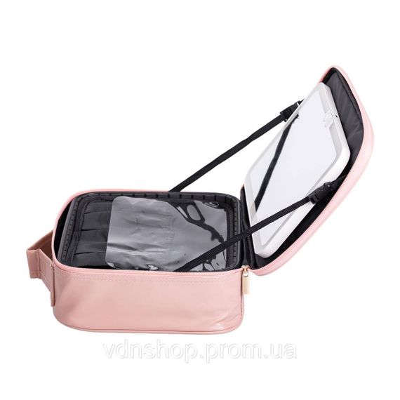 Органайзер косметичка из эко кожи с зеркалом и подсветкой 26×22×9 см HP-10-2AP | Зображення 4