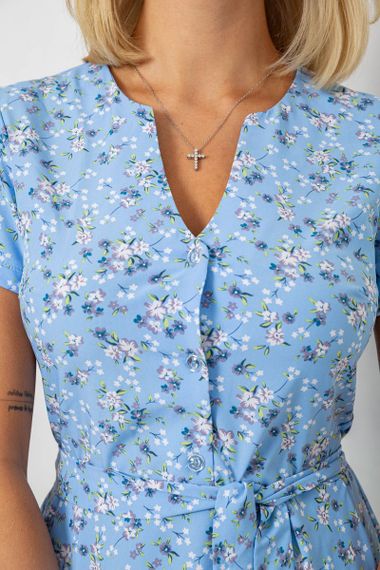 Платье софт с принтом, цвет голубой, 230R0032 | Зображення 4