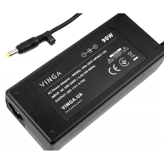 Блок живлення до ноутбуку Vinga HP 90W 19V 4.74A 4.8*1.7 (VPA-1947-HP4817-101) | Зображення 1