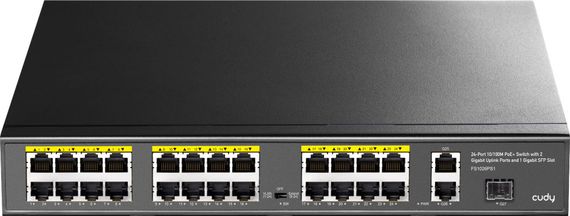 Комутатор Cudy FS1026PS1, 24 порт10/100M PoE+ Switch with 2 Gigabit Port+ 1SFP 300W