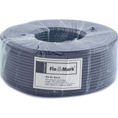 Кабель телевизионный FinMark RG-58-TC90 коаксиальный, black, 100м=1бхт (045821) | Зображення 1