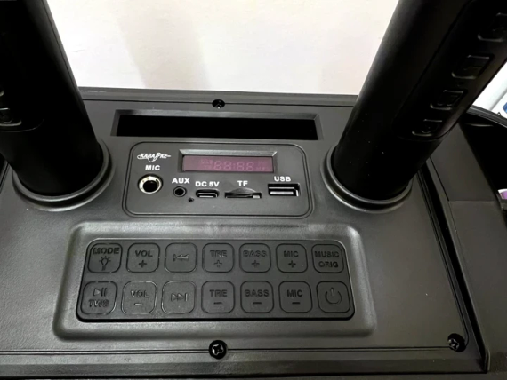 Портативная Bluetooth колонка ZQS4247 16Вт с 2 микрофонами караоке USB TF FM AUX | Зображення 4