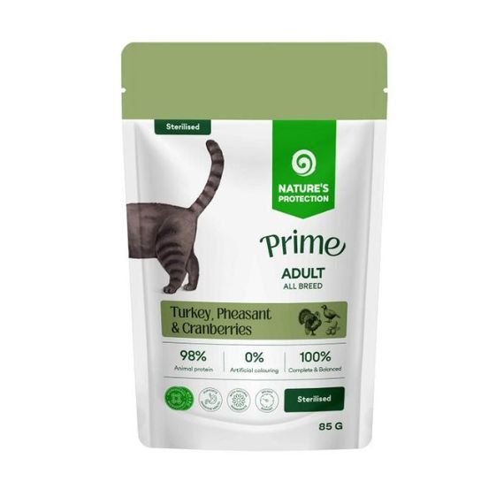 Вологий корм з індичкою для стерилізованих котів Nature's Protection Prime Sterilised Cats Turkey, 85 гр
