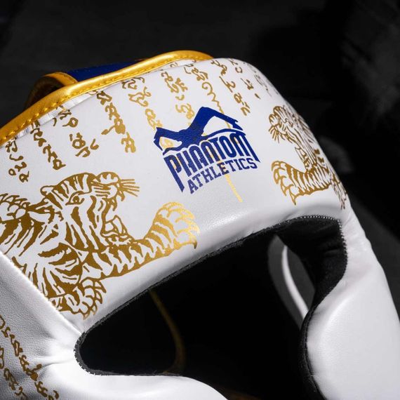 Боксерський шолом Phantom Muay Thai Full Face White Gold (капа в комплекті) | Зображення 8