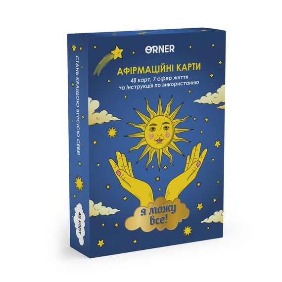 Карточки с аффирмациями "Я могу все!" orner-2309, 48 карточек, 7 сфер жизни и инструкция по использованию