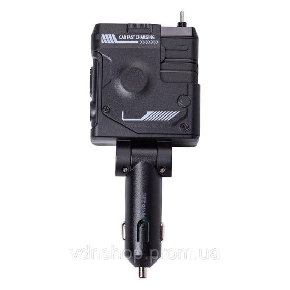 Автомобильное зарядное устройство MECHA с выдвижными кабелями и портами USB/Type-C Черный HP-A1B | Зображення 1