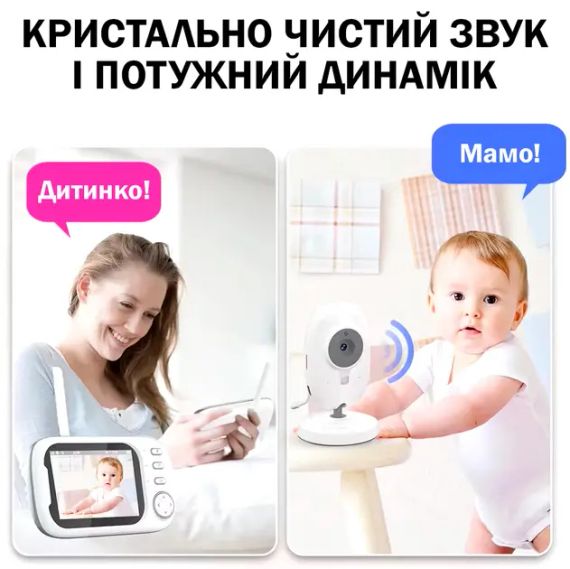 Відеоняня з дисплеєм для мами та дітей для спостереження камера та аудіо зв'язок ABM600 | Зображення 6