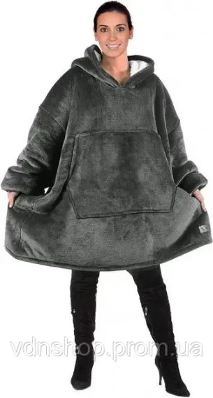 Толстовка-плед з капюшоном для чоловіка та жінки - / Плед жіноча толстовка, худи Рожевий | Зображення 6