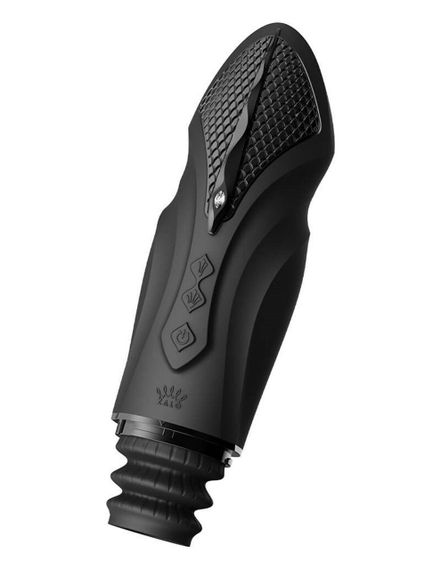 Компактна смарт секс-машина Zalo – Sesh Obsidian Black, 2 насадки, пульт ДК, кристал Swarovski Sex Aura | Зображення 3