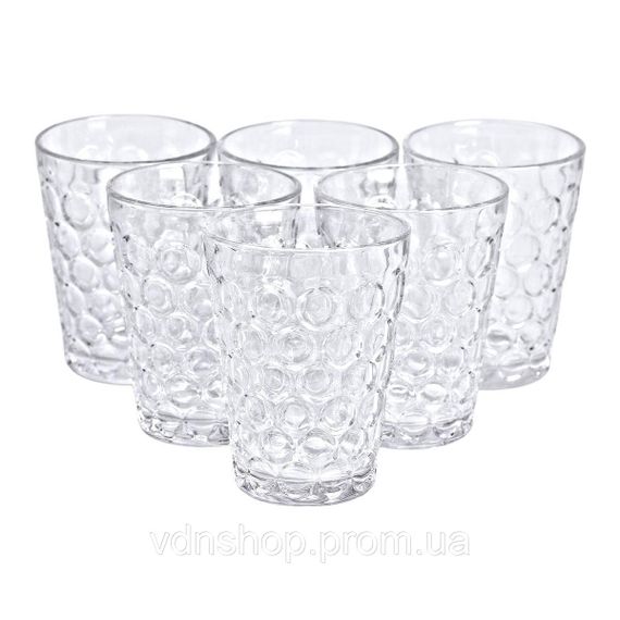 Набір скляних склянок 6 шт. 400 мл для лимонадів, соку, води, коктейлів HP-YH-9