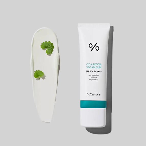 Сонцезахисний веганський крем з центелою азіатською Dr. Ceuracle Cica Regen Vegan Sun SPF50+ PA++++ (50 ml) | Зображення 2