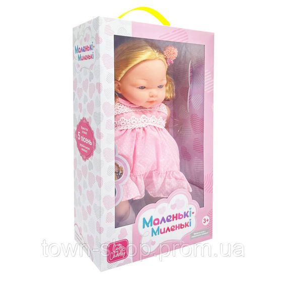 Детская мягконабивная кукла M 5881 I UA(Pink) 33 см, музыкальные эффекты