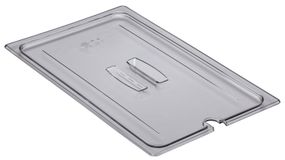 Крышка с ручкой и выемкой под ложку FlipLid из прозрачного поликарбоната для гастроемкости Cambro, GN 1/1 (530х325 мм)