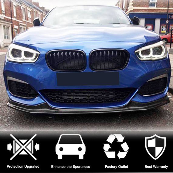 Накладка на передній бампер Lip V3 (для M-Sport 2015-2019, Карбон) для BMW 1 серія F20/21 рр | Зображення 2