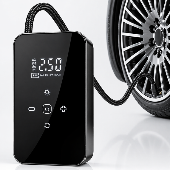 Автомобільний компресор портативний 60W, 140PSI, 903А/Акумуляторний компресор для авто/ Міні насос для шин | Зображення 1