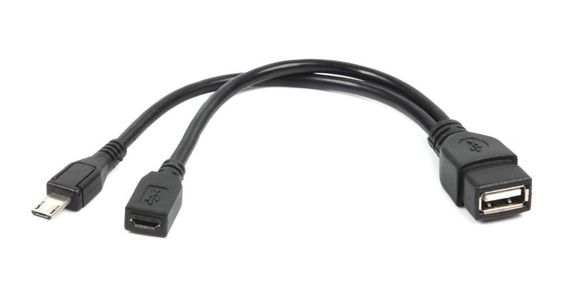 Кабель-адаптер USB OTG Cablexpert A-OTG-AFBM-04 для пристроїв, AF - Micro BM, 0.15 м.