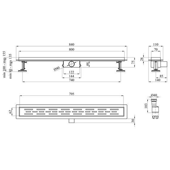 Линейный трап Kroner KRP Eifel L80 Linien с сухим затвором (CV034170) | Зображення 3