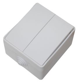Вимикач зовнішня установка 2-кл. білий IP54 SURFACE Ny95001223