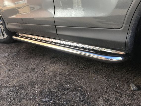 Бокові пороги KB001 (нерж) 51 мм для Honda CRV 2012-2016 рр | Зображення 1