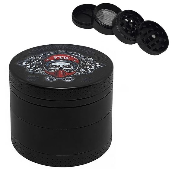 Гриндер Для Измельчения Травы 4 Составной "Skull Black V2"