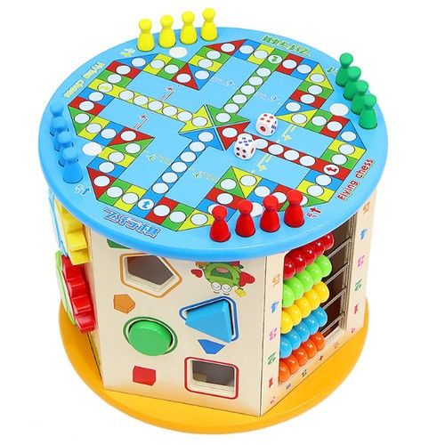 Деревянный развивающий куб, сортер, бизиборд, мультибокс 8 в 1 Kruzzel 22429 | Зображення 4