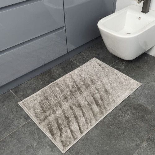 Набір килимків для ванної кімнати 2шт 50*80см+40*50см U-виріз Ромб Smile світло-сірий поліпропілен Дариана | Зображення 3