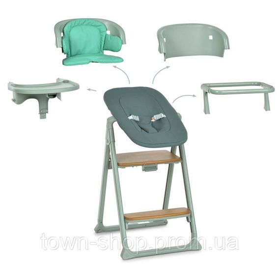 Детский стульчик для кормления 4 в 1 GROWEE ME 1222 Sage Green | Зображення 1