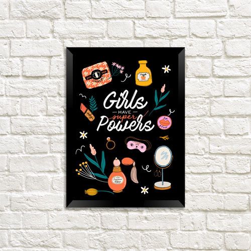 Постер у рамці Girls have super powers A4 (MT4_21M009_BL)