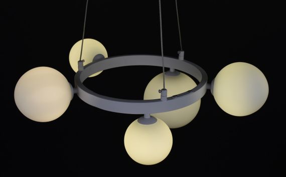 Люстра підвісна на 5 лампочок 27847 Білий 40-150х52х52 см. | Зображення 2