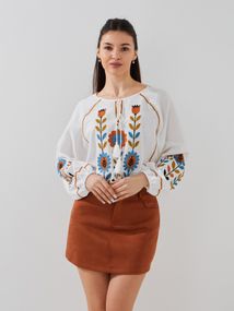 Блуза з принтом жіноча GENUA G01104-0009 2XL Білий shop (2000999449284)