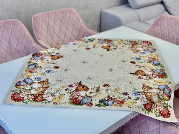 Скатертина гобеленова PRIMROSE Limaso, 93x93, Квадратна, Великодній, Без люрексу, 60% поліестер, 24% бавовна, 16% акрил, Гобелен | Зображення 4
