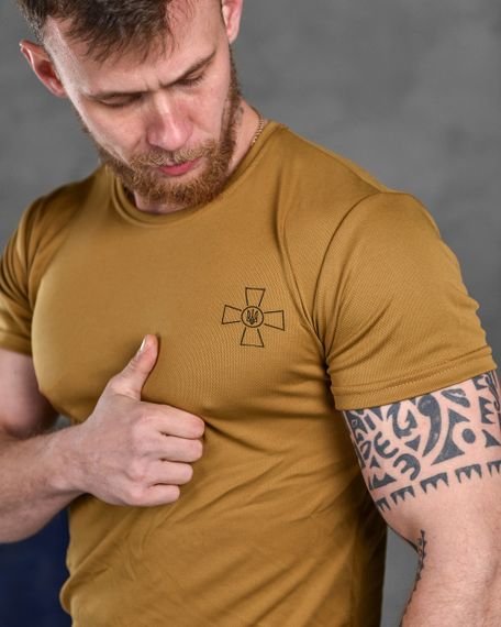 Тактическая футболка мужская крест койот надпись ЗСУ | Зображення 2