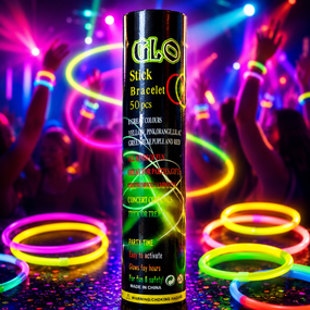 Неонові браслети-світлячки Glow Stick Bracelet, набір 50 шт із конекторами, палички що світяться для вечірок