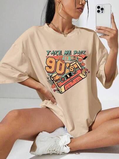 Футболка жіноча з принтом повсякденна L Бежевий