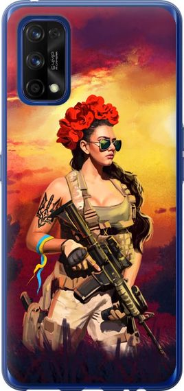 Чехол на Realme 7 Pro Украинка с оружием "5316u-2082-17620"