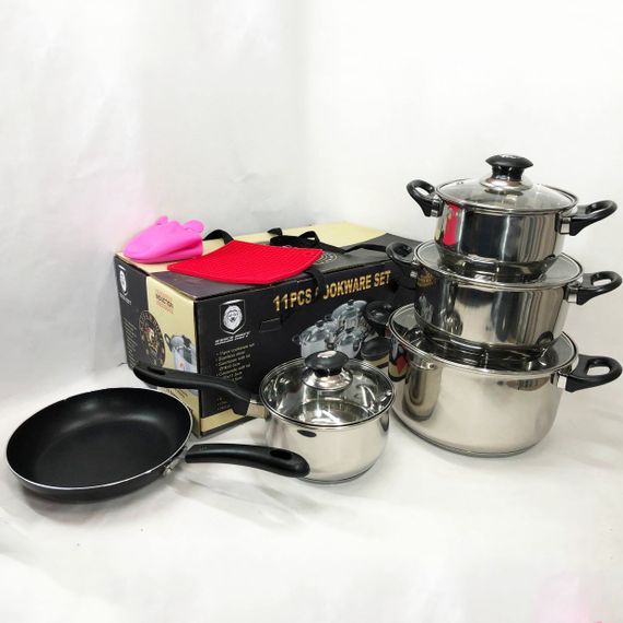 Набір каструль 11 предметів VS-1005-11 із нержавіючої сталі, FD-679 кришка скло | Зображення 2