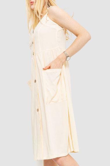 Сарафан повсякденний однотонний, колір світло-бежевий, 102R333 | Зображення 2