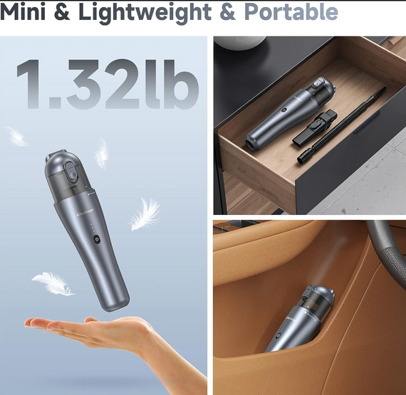 Пилосос автомобільний, ручний бездротовий мінімілосос із всмоктуванням | Зображення 5