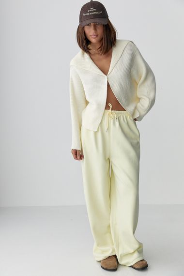 Спортивні штани з плюшевим начісом - лимонний цвет, L (є розміри) | Зображення 2