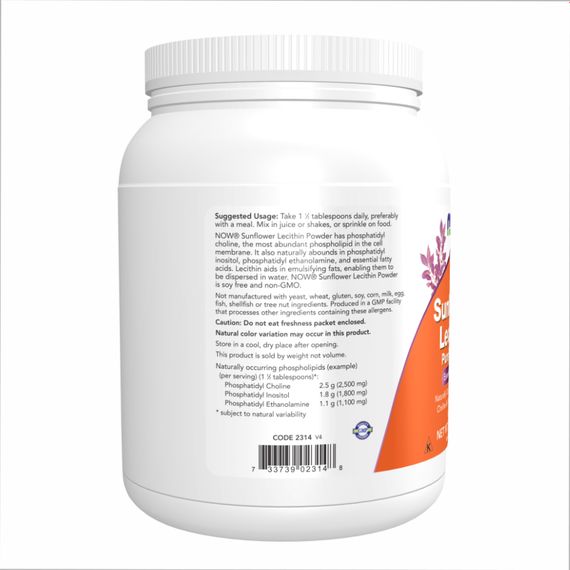 Sunflower Lecithin Pure Powder 1lb - 454g | Зображення 2