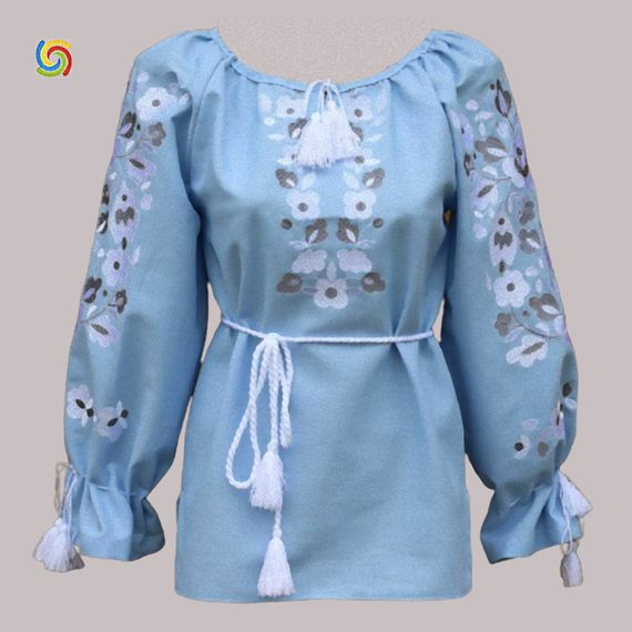 Рубашка Украинская вышиванка 33325729 цвет голубой размер L/XL