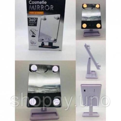 Зеркало для макияжа Mirror 360 Rotation Angel с LED подсветкой и сенсорным управлением | Зображення 1