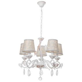 Люстра подвесная прованс с абажуром E14 40W WH (BKL-664S/5)