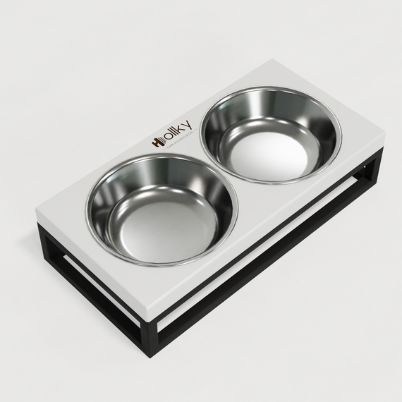 Миски на подставке для маленьких собак и котов Hollky Base XS (2 × 0,25 л) BXS-28145-BLWH | Зображення 7