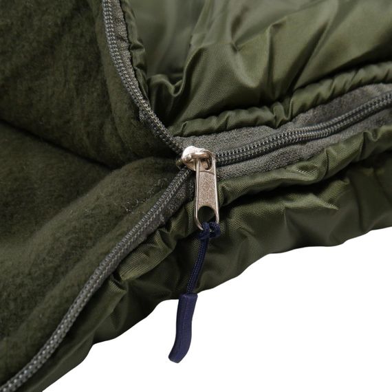 Спальний мішок з капюшоном 2.10х90 фліс олива зимовий | Зображення 3