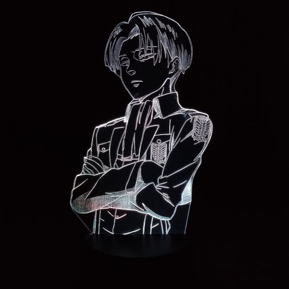 Акриловий світильник-нічник Леві Акерман (Levi Ackerman) білий tty-n000360