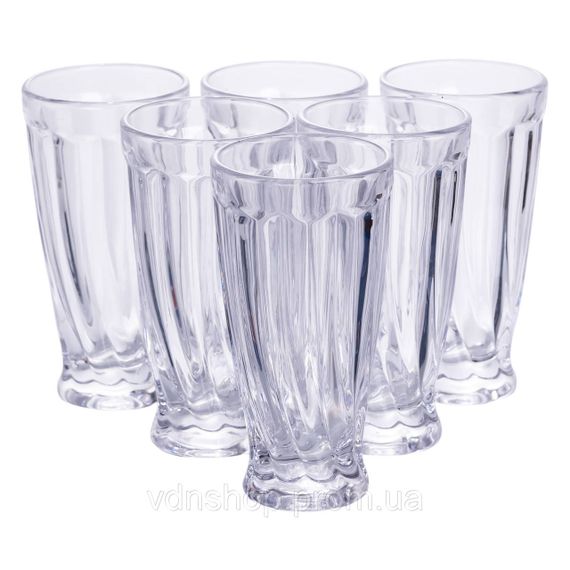 Набір глечик 1 л зі склянками 6 (шт) по 300 мл для напоїв Прозорий HP-19-24 | Зображення 1