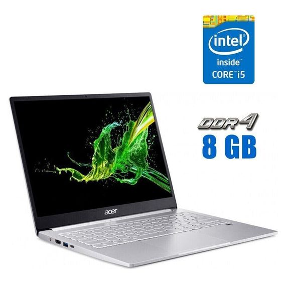 Ультрабук Б-класс Acer Swift 3 / 14" (1920x1080) IPS / Intel Core i7-1165G7 (4 (8) ядра по 2.8 - 4.7 GHz) / 8 GB DDR4 / 120GB SSD / Intel Iris Xe Graphics / WebCam б/у